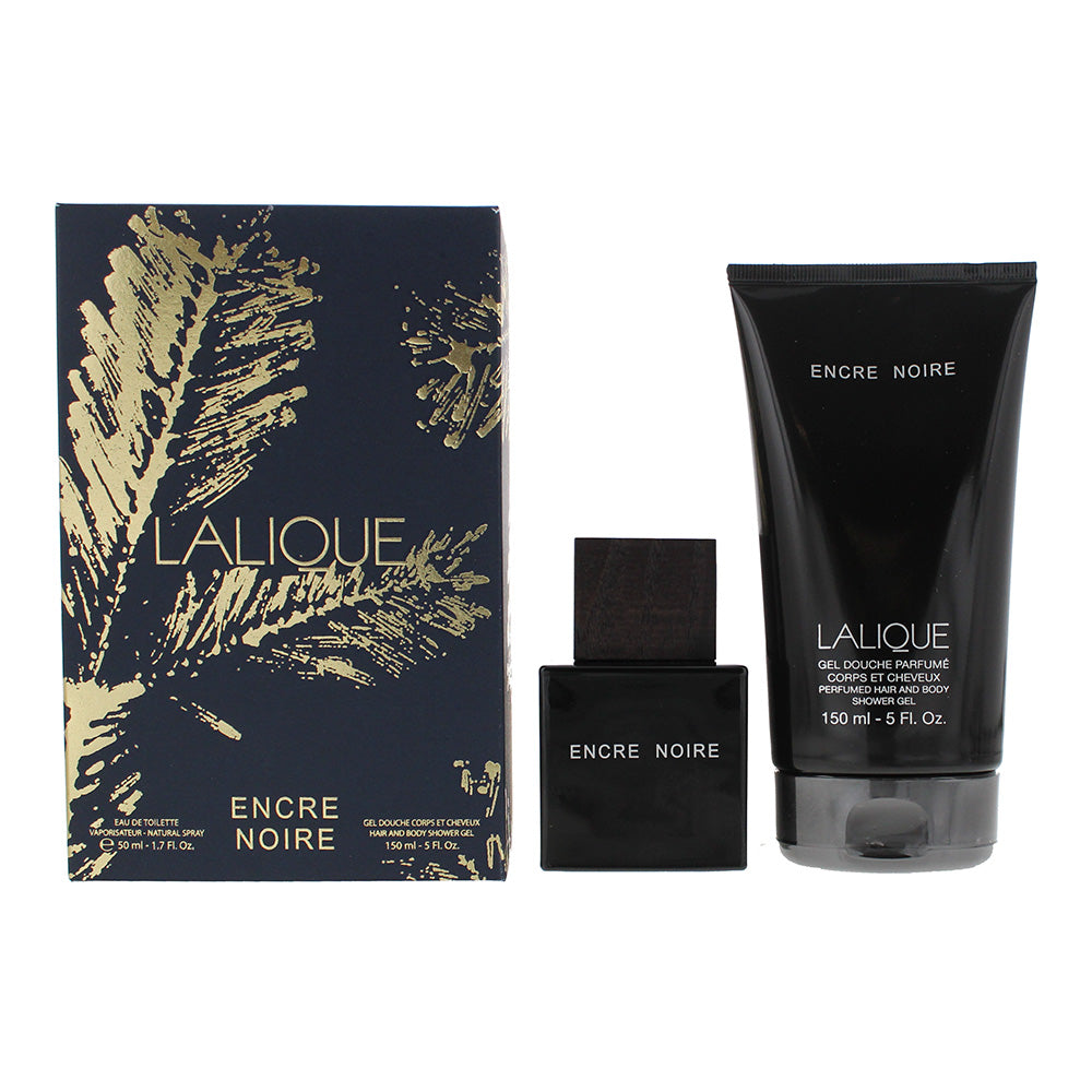 Lalique Encre Noire 2 Piece Gift Set: Eau de Toilette 50ml - Shower Gel 150ml
