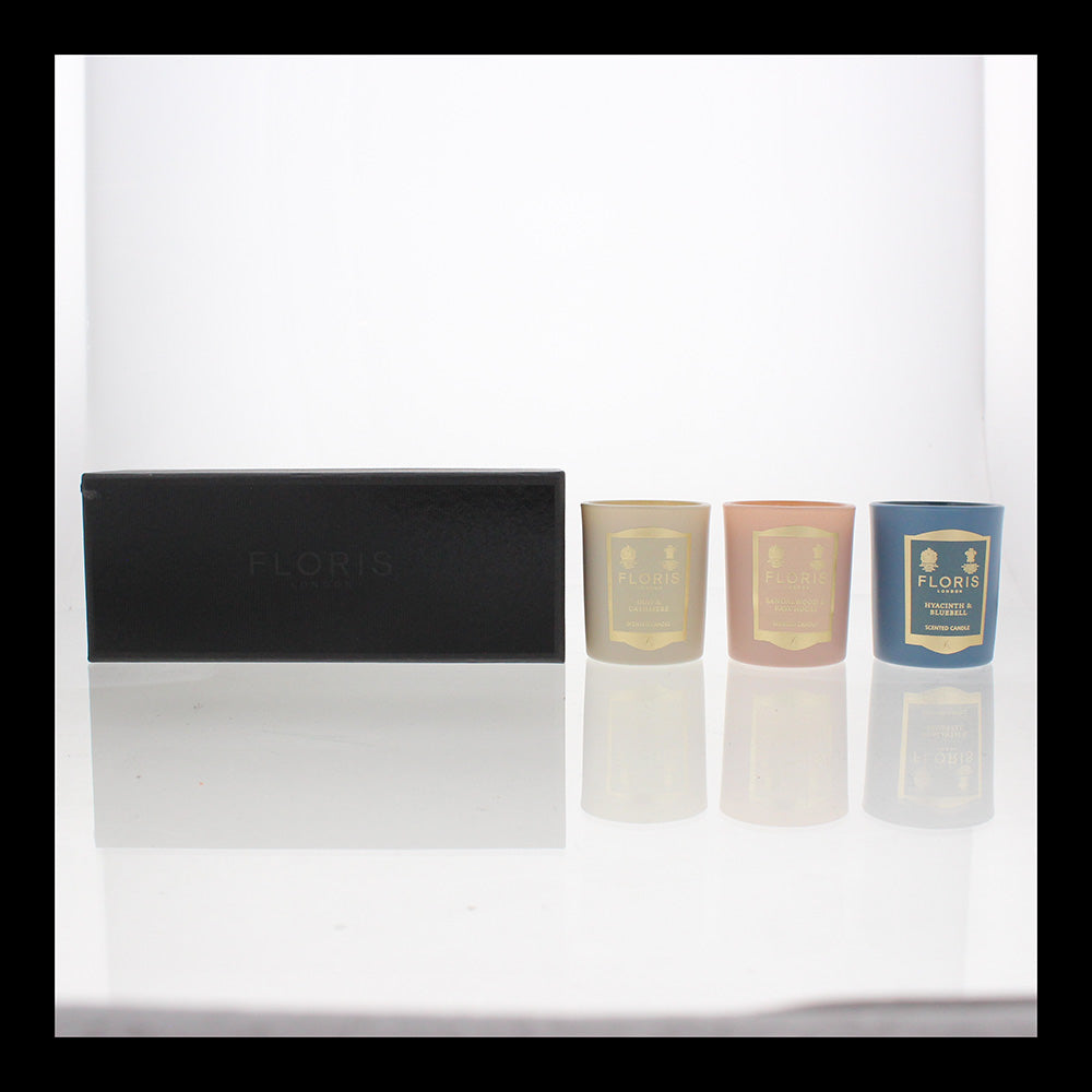 Floris Mini Candle Trio 3 Piece Gift Set: Hyacinth & Bluebell
