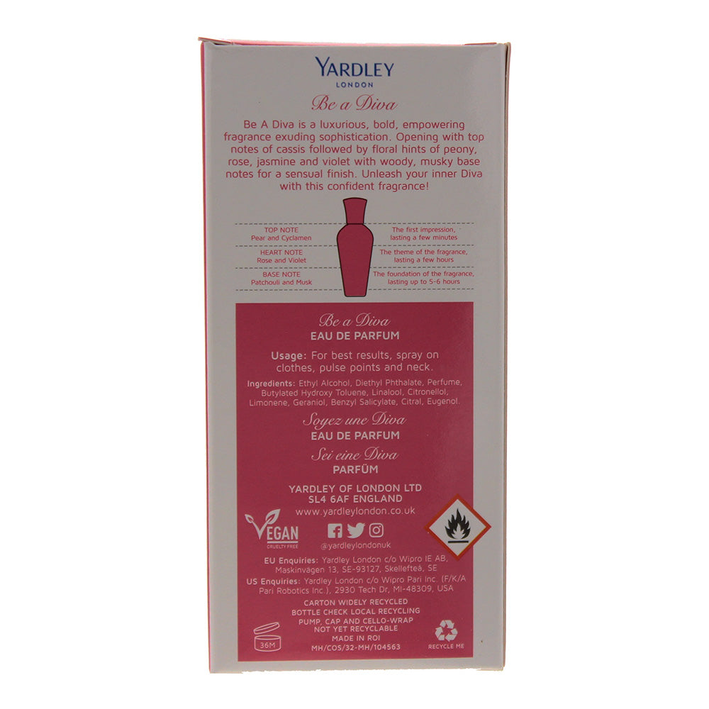 Yardley Be A Diva Eau De Parfum 30ml