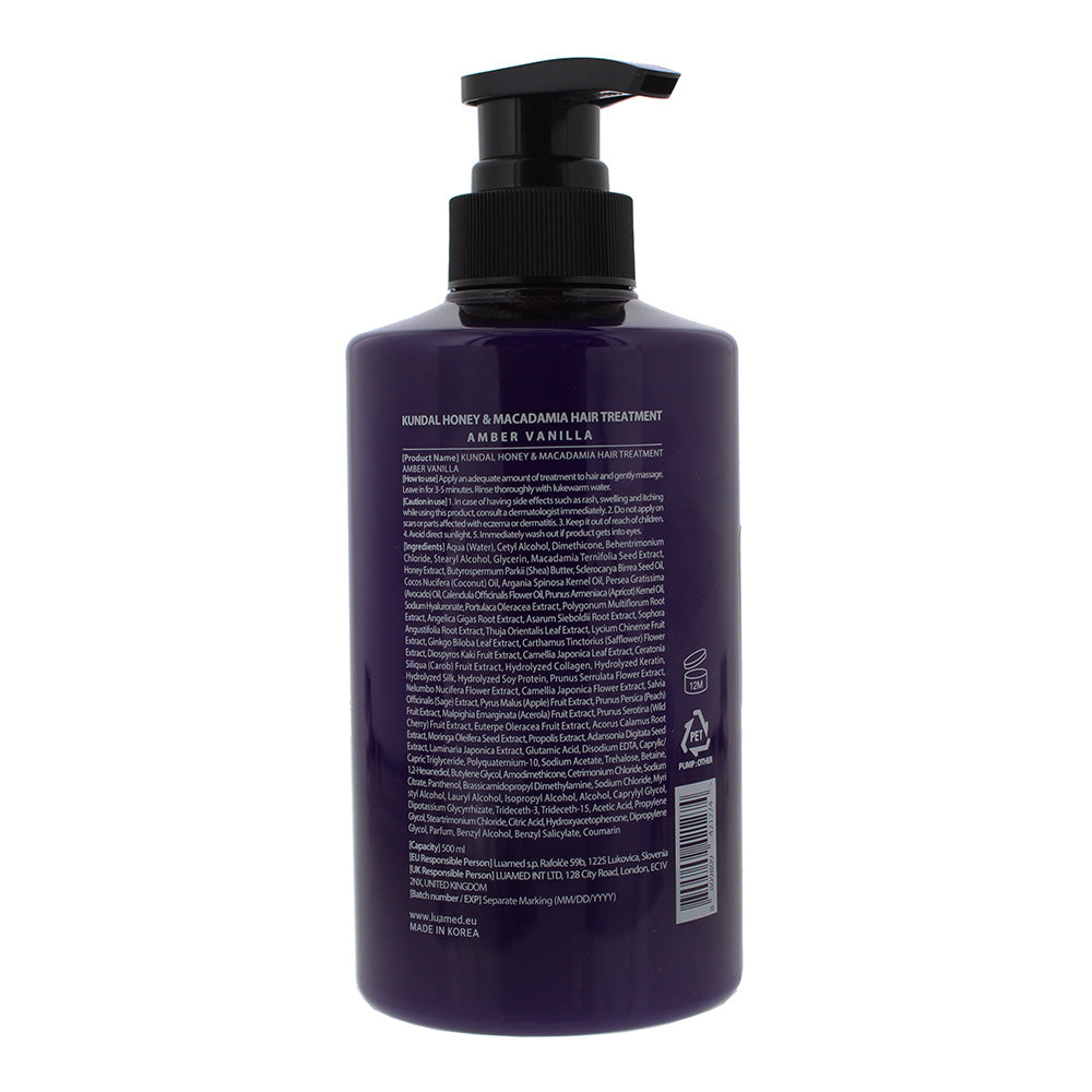 Kundal Honey & Macadamia Amber Vanilla Hair Treatment 500ml - Ingredients