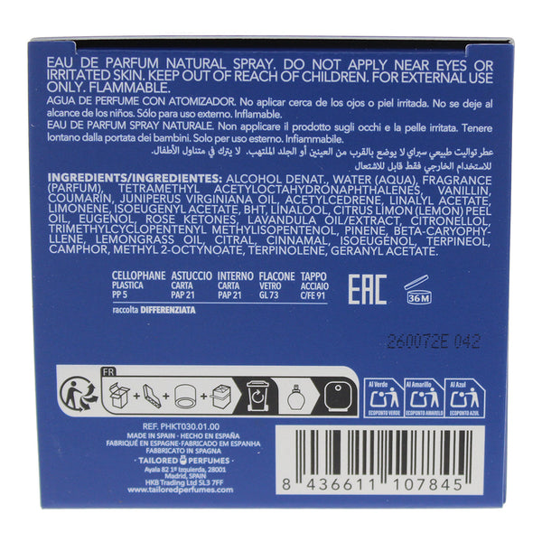 Hackett Marine Blue Eau de Parfum 100ml - Ingredients