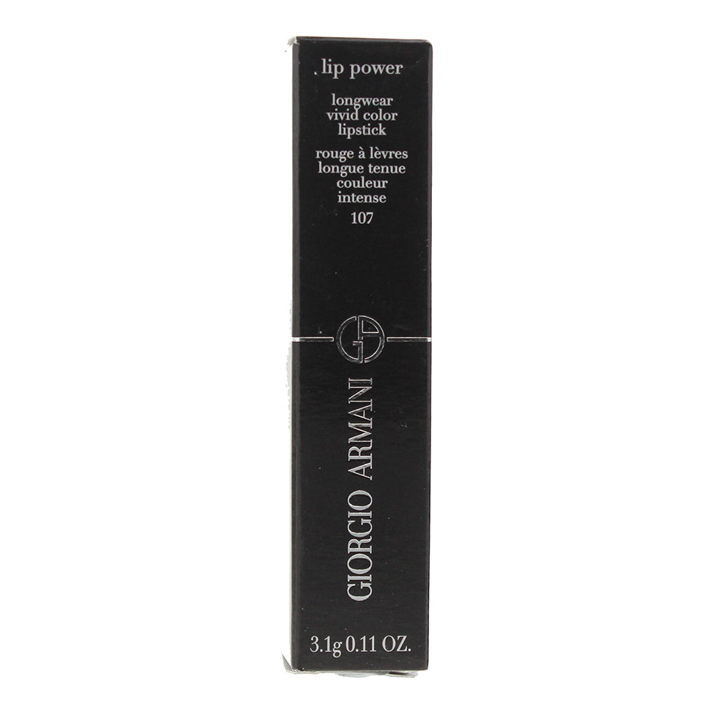Giorgio Armani Lip Power Vivid Color 107 Lipstick 3.1g - Box