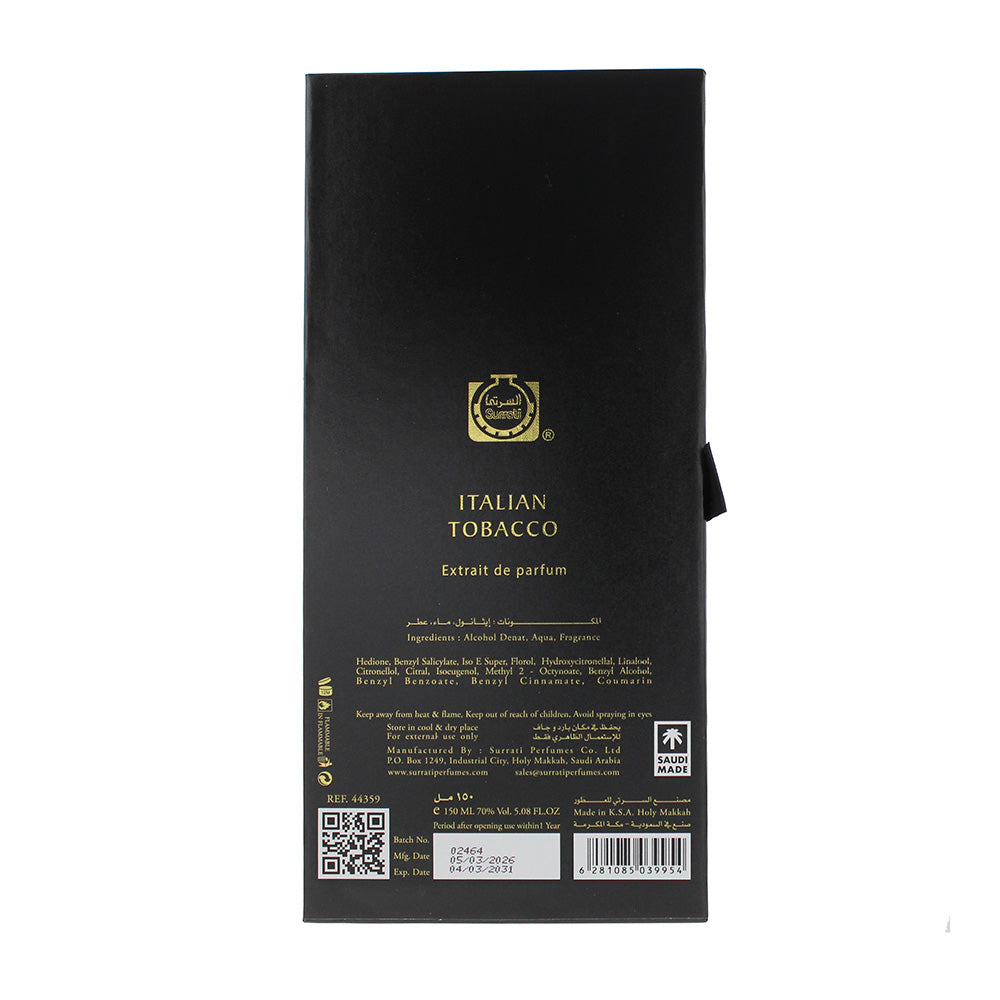 Surrati Italian Tobacco Extrait De Parfum 150ml - Ingredients