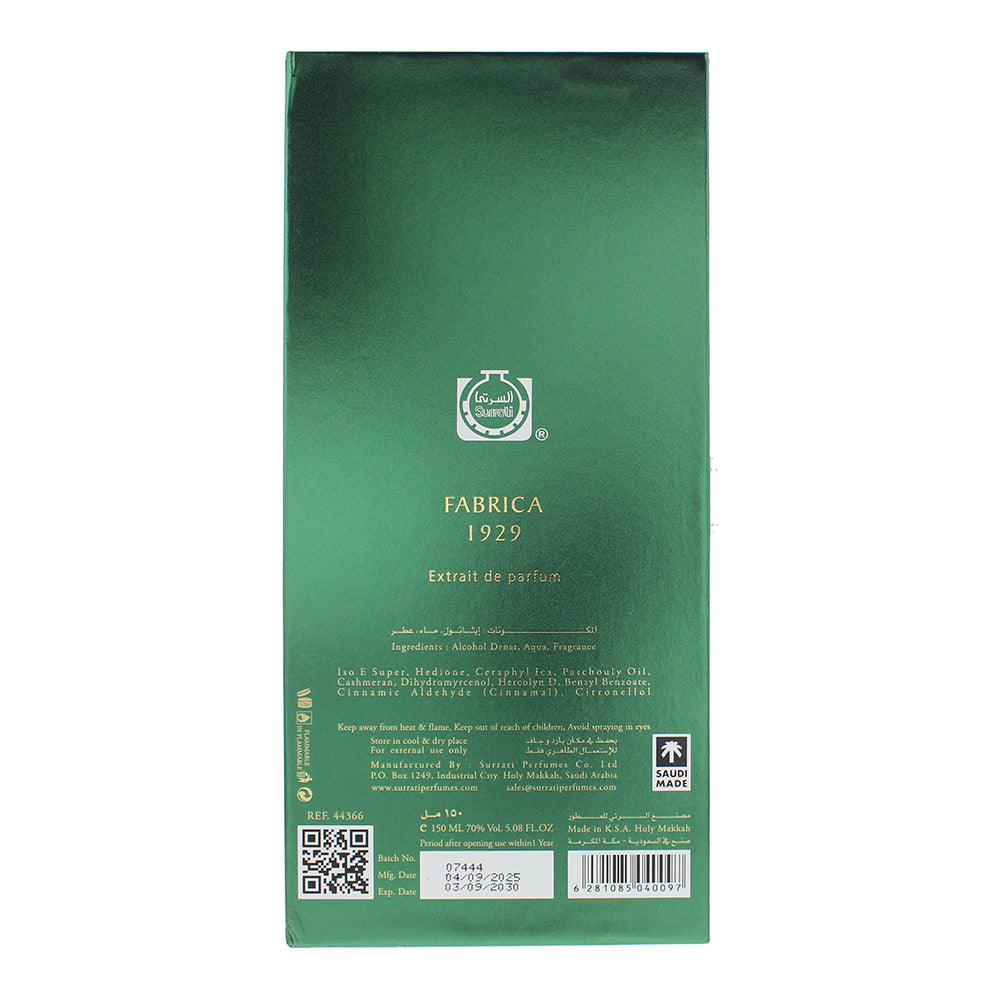 Surrati Fabrica 1929 Extrait De Parfum 150ml - Ingredients