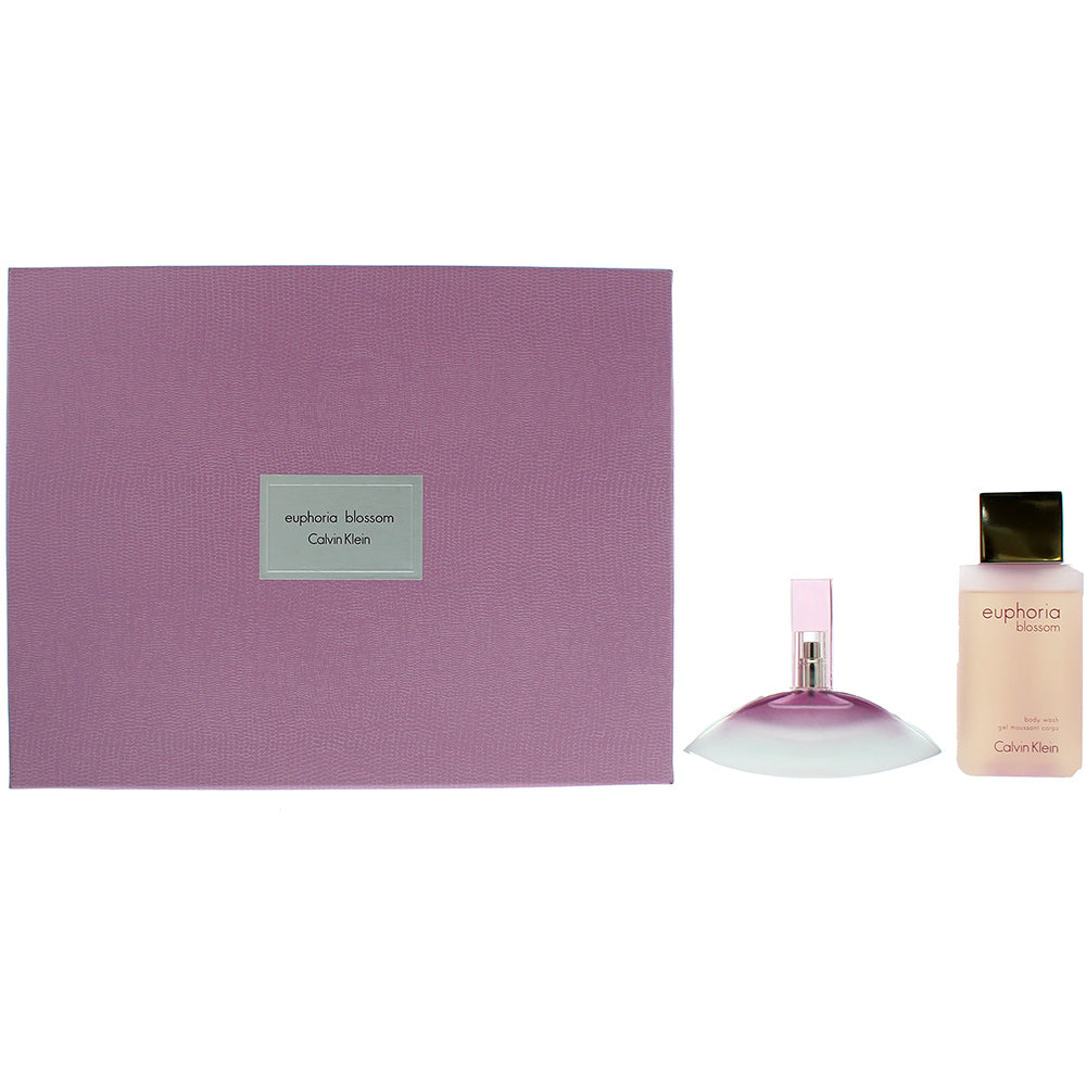 Calvin Klein Euphoria Blossom Eau De Toilette 2 Piece Gift Set: Eau De Toilette 50ml - Body Wash 100ml