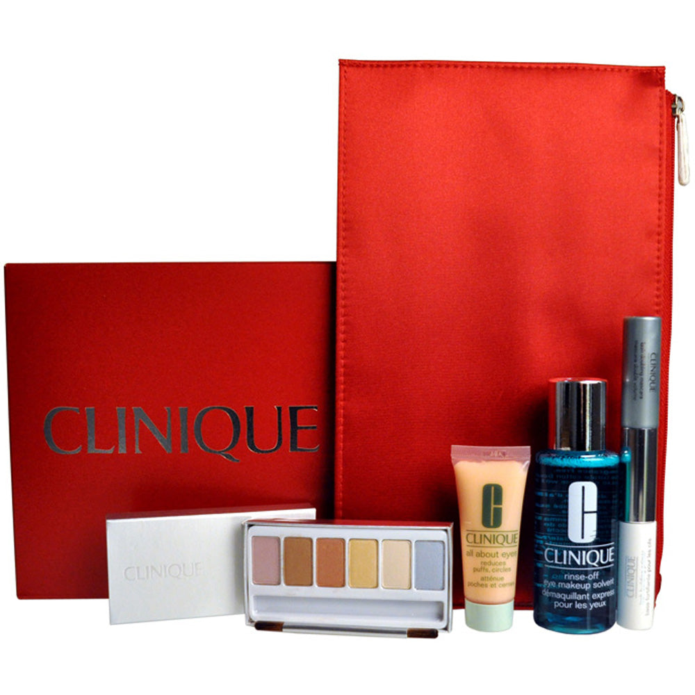Clinique High Impact Holiday Cosmetic Set 5 Piece Gift Set: Eye Cream 15ml - Eye Shadow Compact 4.8g - Eye Make-Up Remover 60ml - 2-In-1 Mascara 2g - 