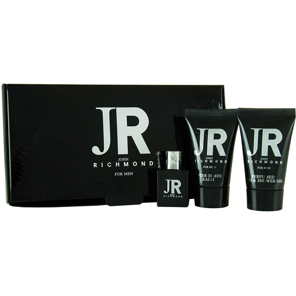 John Richmond Eau De Toilette 3 Piece Gift Set: Eau De Toilette 4.5ml - Shower Gel 25ml - Aftershave Balm 25ml