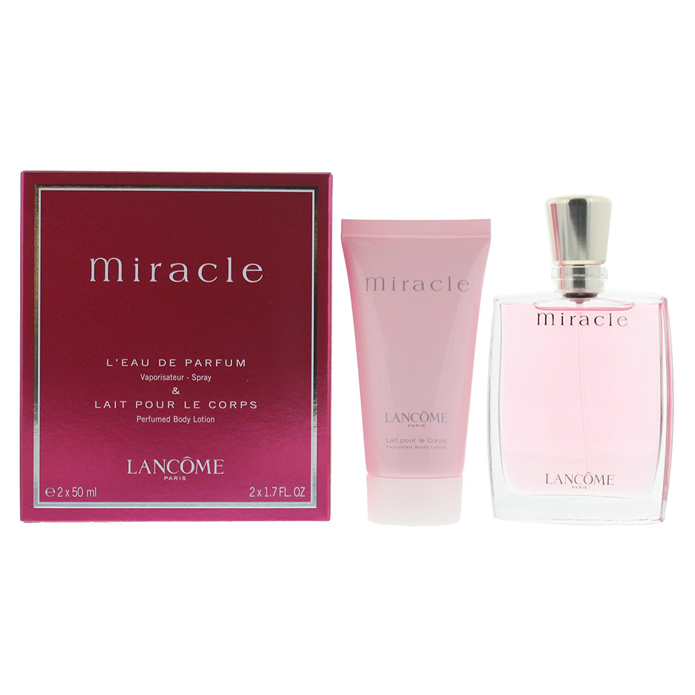 Lancôme Miracle Eau De Parfum 2 Piece Gift Set: Eau De Parfum 50ml - Body Lotion 50ml
