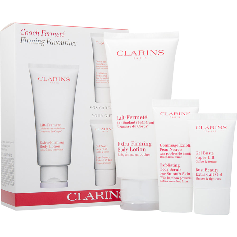 Clarins Firming Favourites Bodycare Set 3 Piece Gift Set: Body Lotion 200ml - Body Scrub 30ml - Bust Lift Gel 15ml