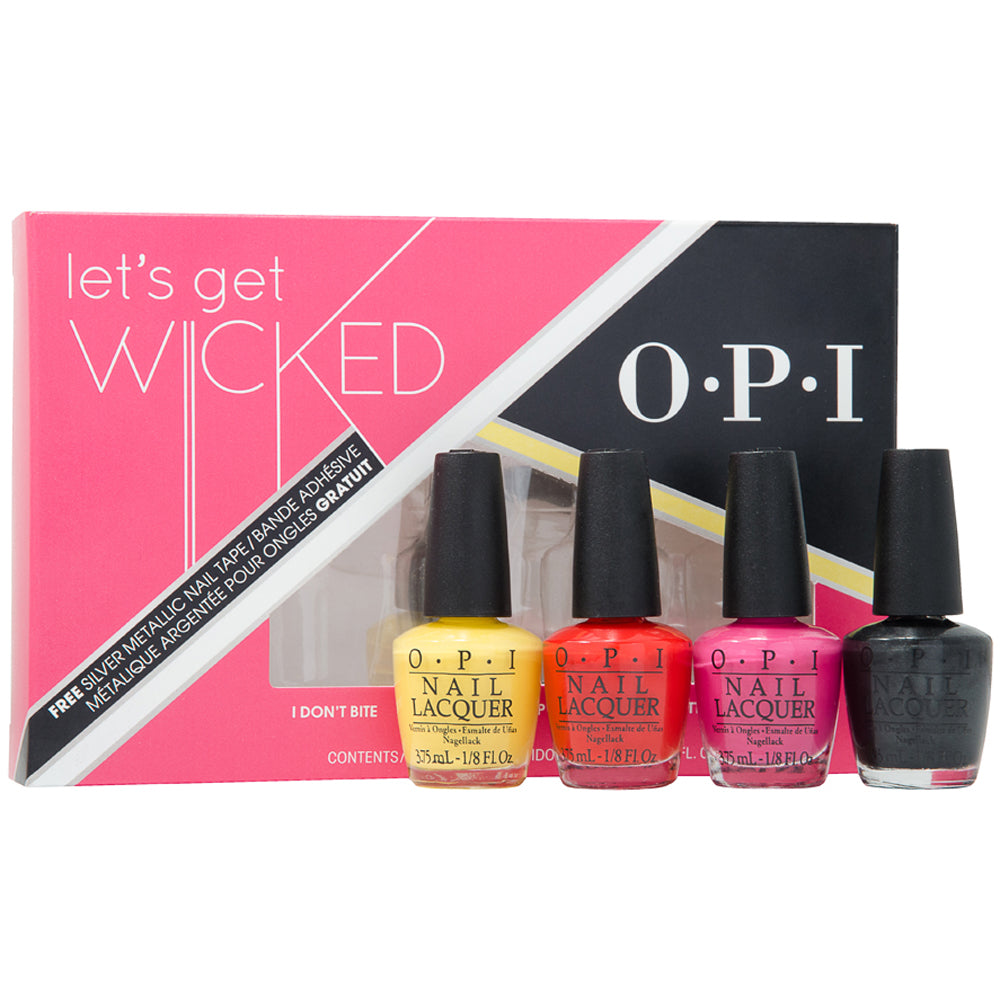 Opi Lets Get Wicked 4 Piece Gift Set: Nail Polish 3.75ml - Nail Polish 3.75ml - Nail Polish 3.75ml - Nail Polish 3.75ml