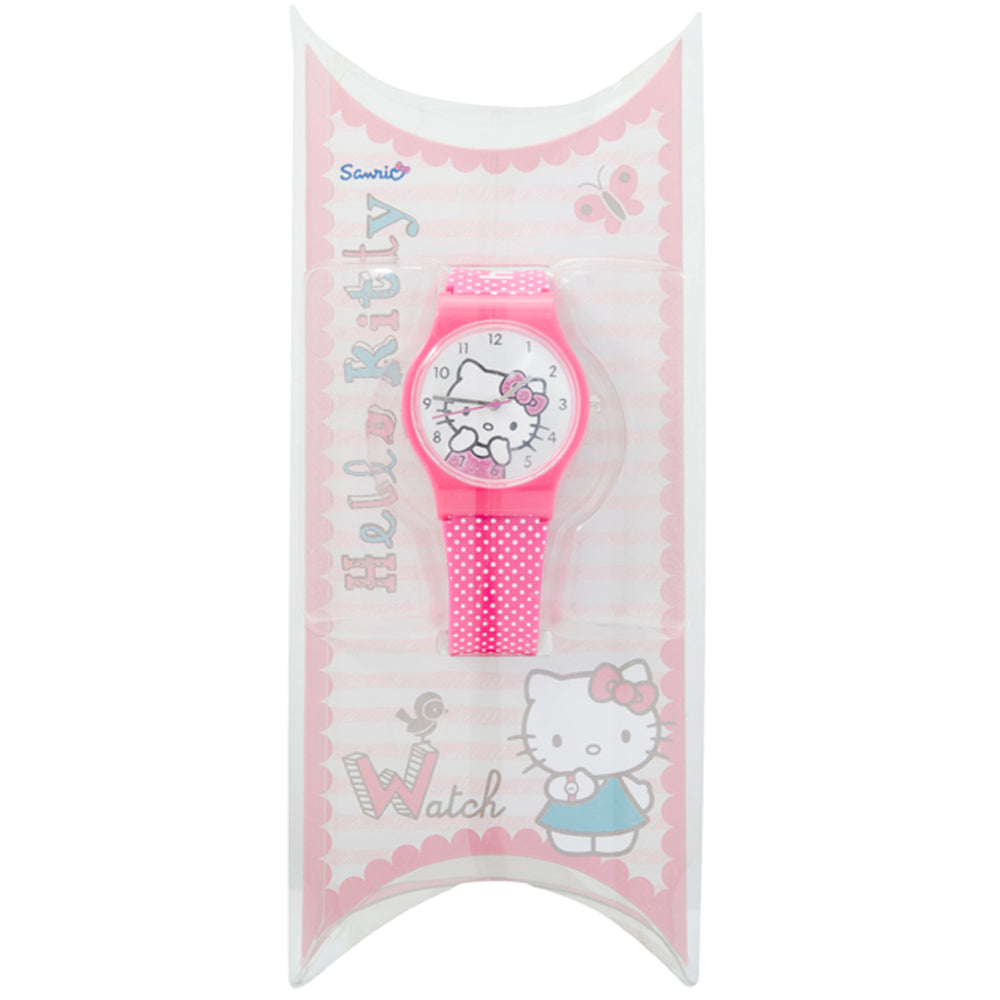 Hello Kitty White Spotted Strap Round Face Watch