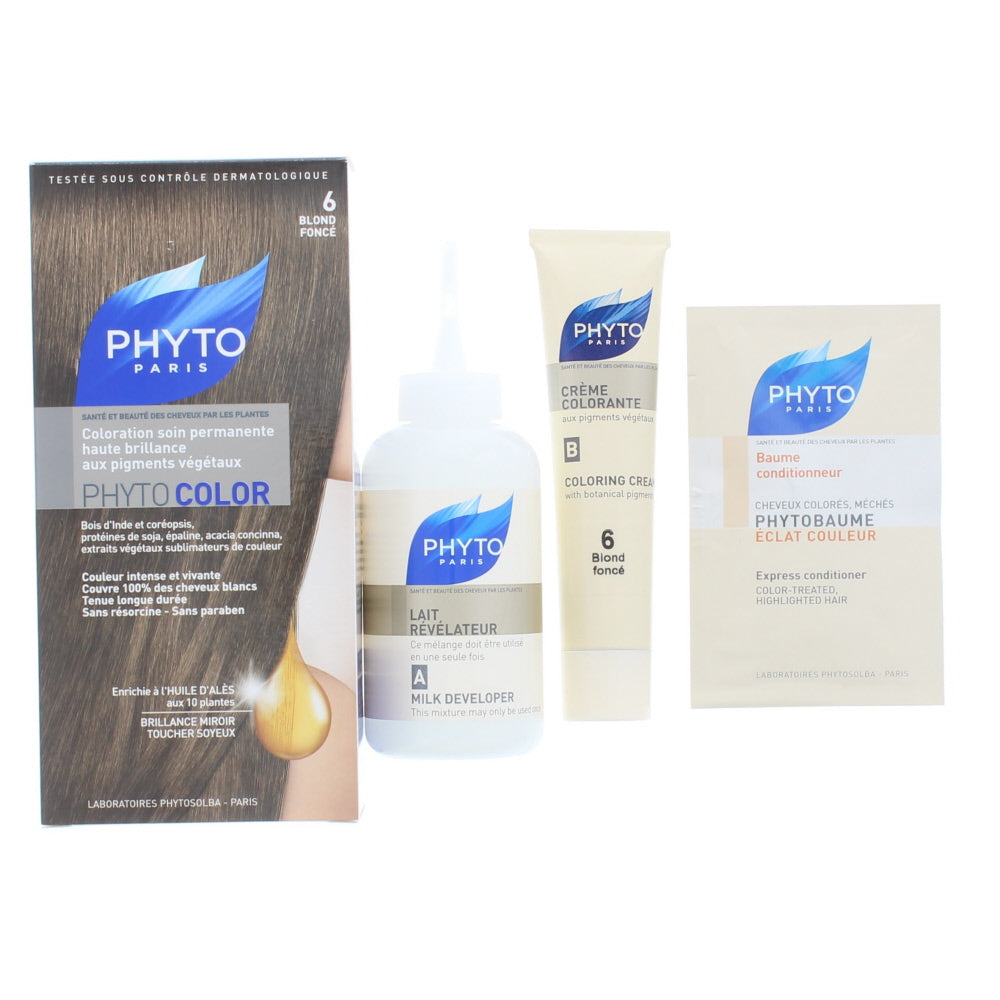 Phyto Phytocolor Permanent Color-Treatment Ultra Shine 6 Dark Blond Hair Colour 60ml