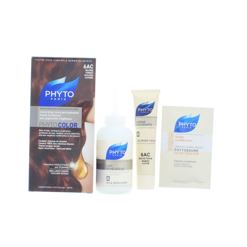 Phyto Phytocolor Permanent Color-Treatment Ultra Shine 6Ac Blond Hair Colour 60ml