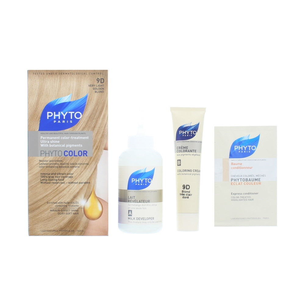 Phyto Phytocolor Permanent Color-Treatment Ultra Shine 9D Very Light Golden Blond Hair Colour 60ml