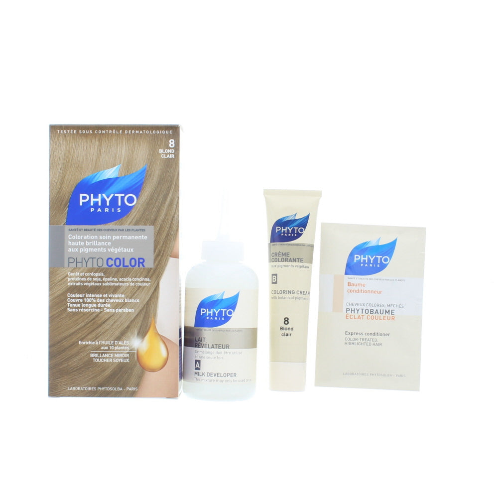 Phyto Phytocolor Permanent Color-Treatment Ultra Shine 8  Light Blond Hair Colour 60ml