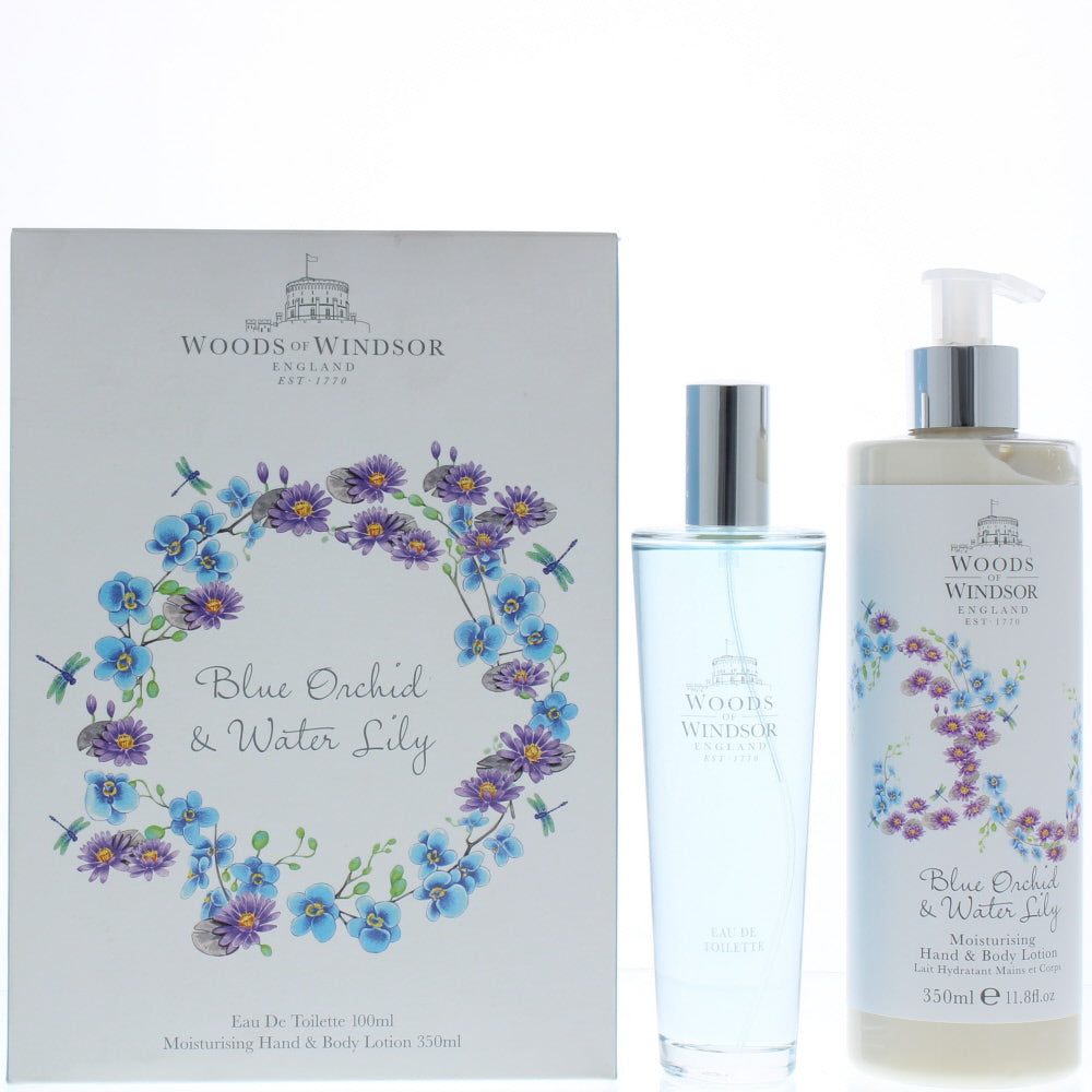Woods Of Windsor Blue Orchid & Water Lily Eau de Toilette 2 Pieces Gift Set