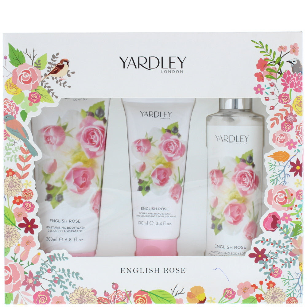 Yardley English Rose Bath & Body 3 Pieces Gift Set