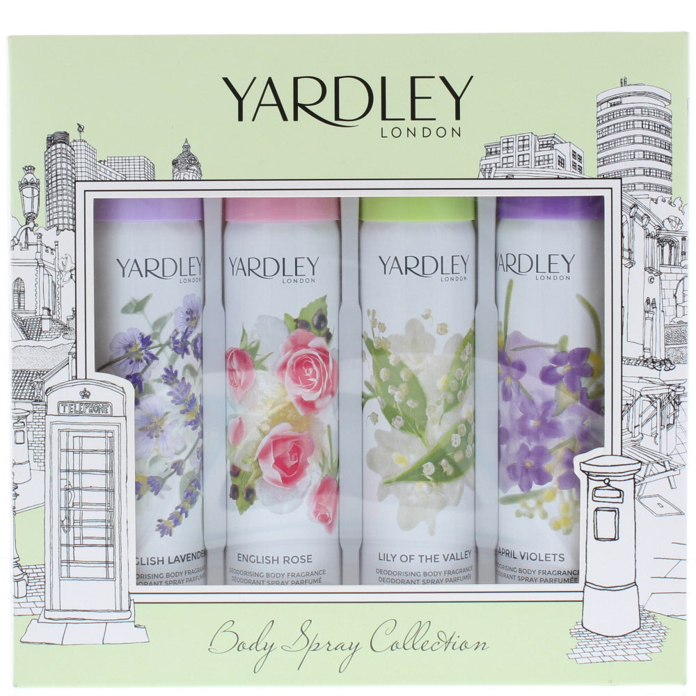 Yardley Deodorant Set Deodorant & Anti-Perspirant 4 Pieces Gift Set