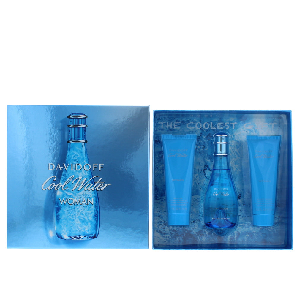 Davidoff Cool Water Woman Eau de Toilette 3 Pieces Gift Set