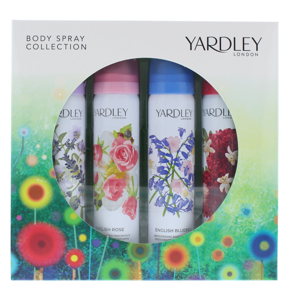 Yardley Body Spray Collection Deodorant & Anti-Perspirant 4 Pieces Gift Set