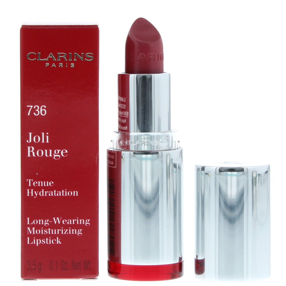 Clarins Joli Rouge Long-Wearing Moisturizing 736 Pink Camellia Lipstick 3.5g