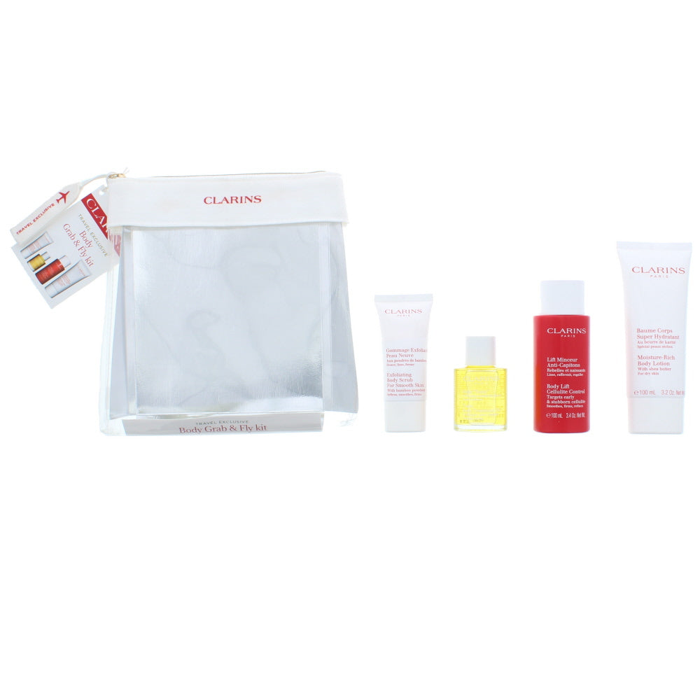 Clarins Body Grab & Fly Kit Bodycare Set 4 Pieces Gift Set