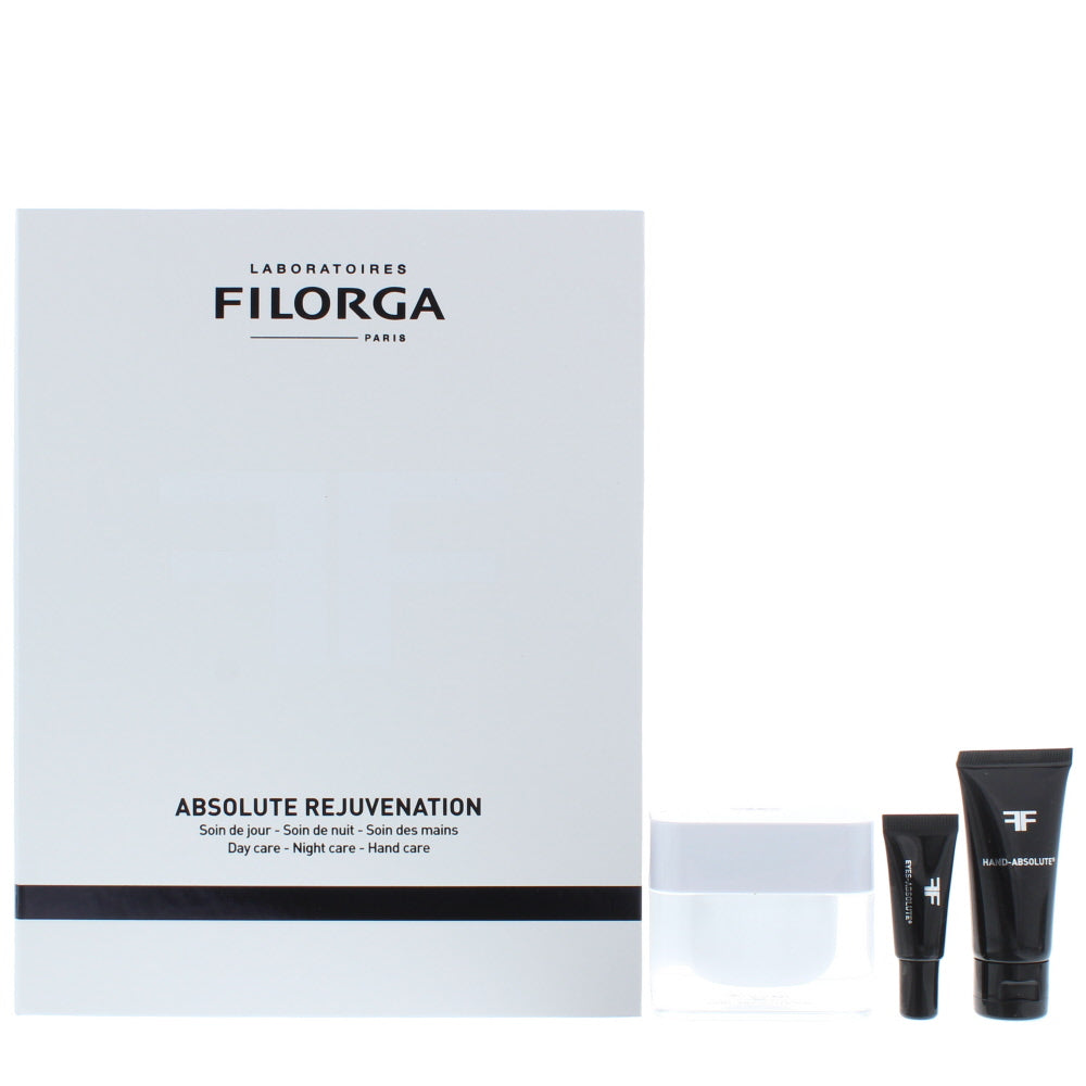 Filorga Absolute Rejuvenation  Day Care - Night Care - Hand Care Skincare Set Gift Set : Day Cream 50ml - Eye Cream 4ml - Hand Cream 15ml
