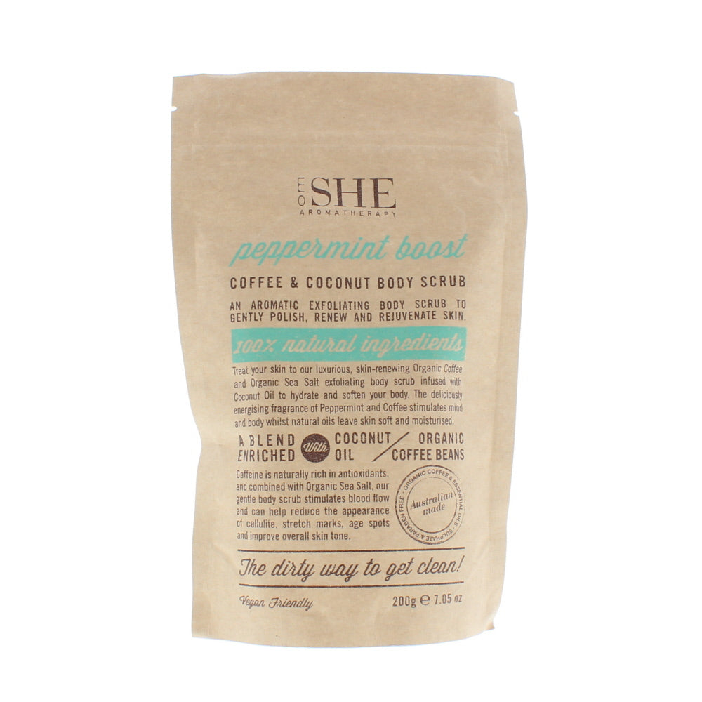 Om She Coffee & Coconut Peppermint Boost Body Scrub 200g