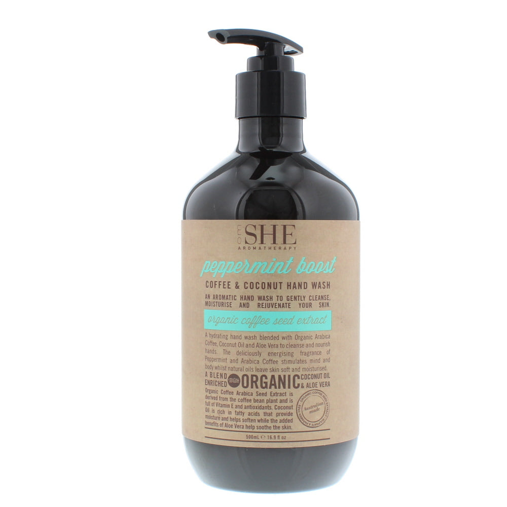 Om She Aromatherapy Peppermint Boost Coffee & Coconut Hand Wash 500ml