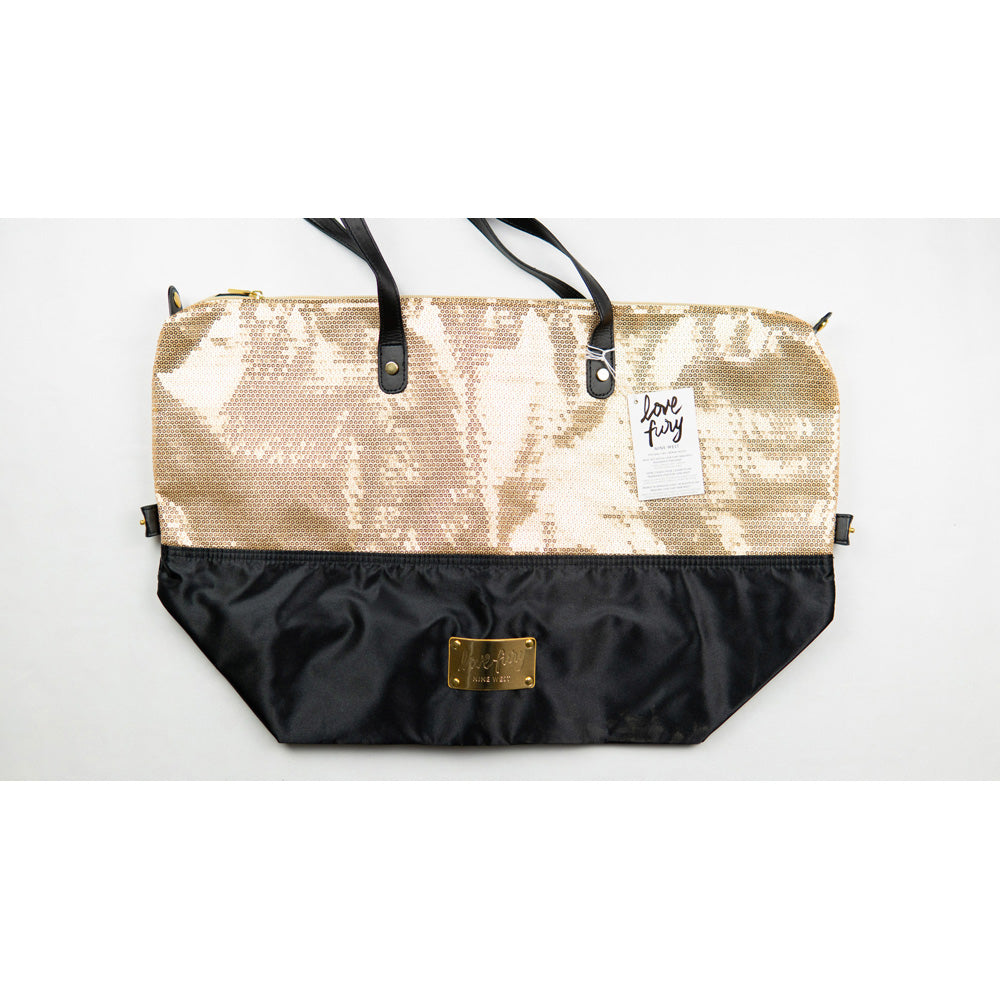 Nine West Love Fury Gold & Black Tote Bag
