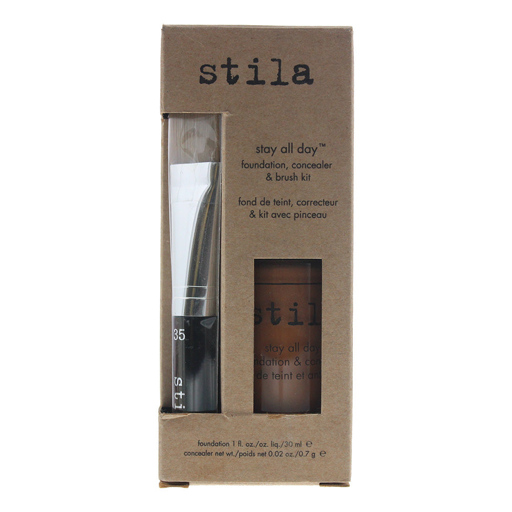 Stila Stay All Day 15 Deep Cosmetic Set Gift Set : Liquid Foundation 30ml - Concealer 0.7g - Brush