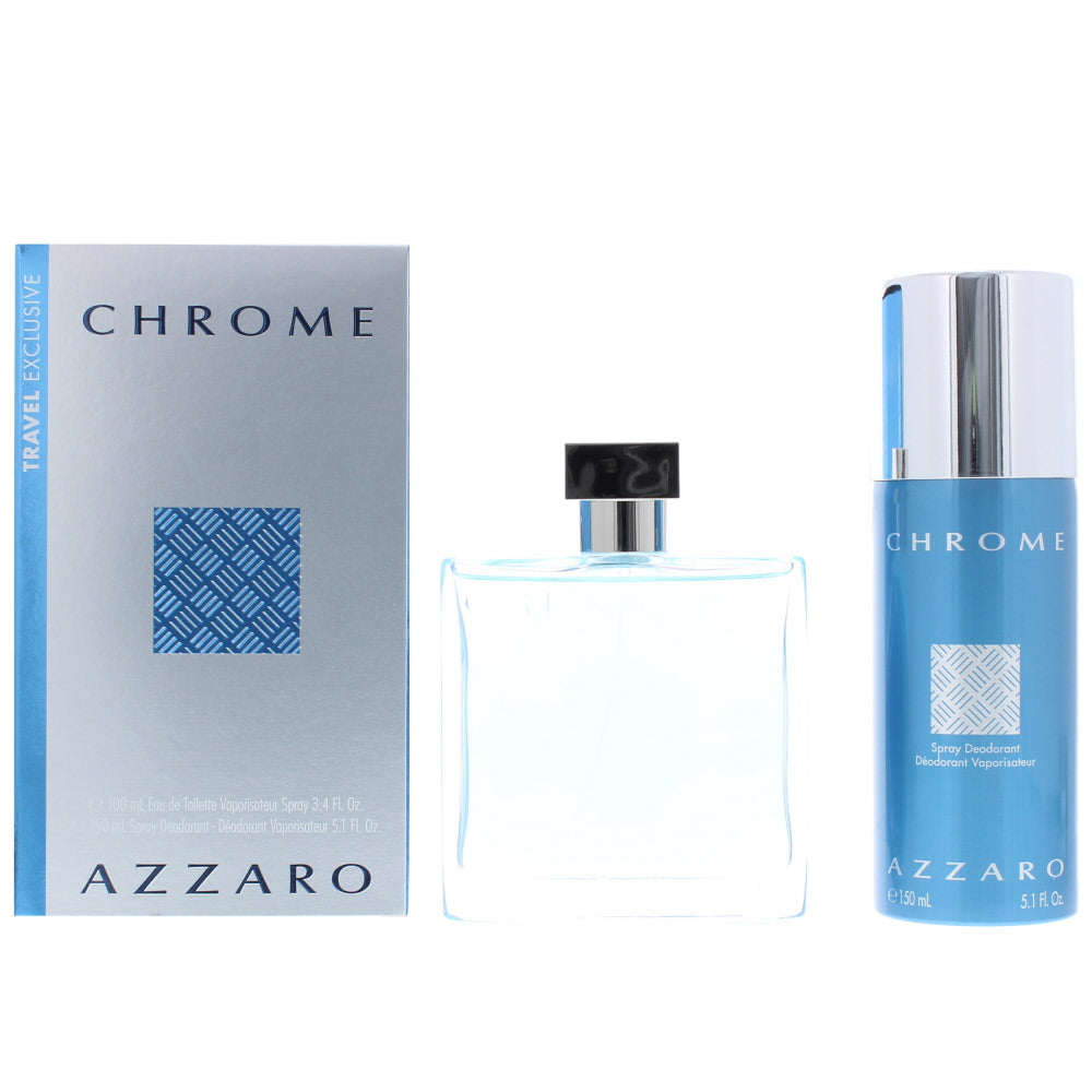 Azzaro Chrome Travel Exclusive Eau de Toilette 2 Pieces Gift Set