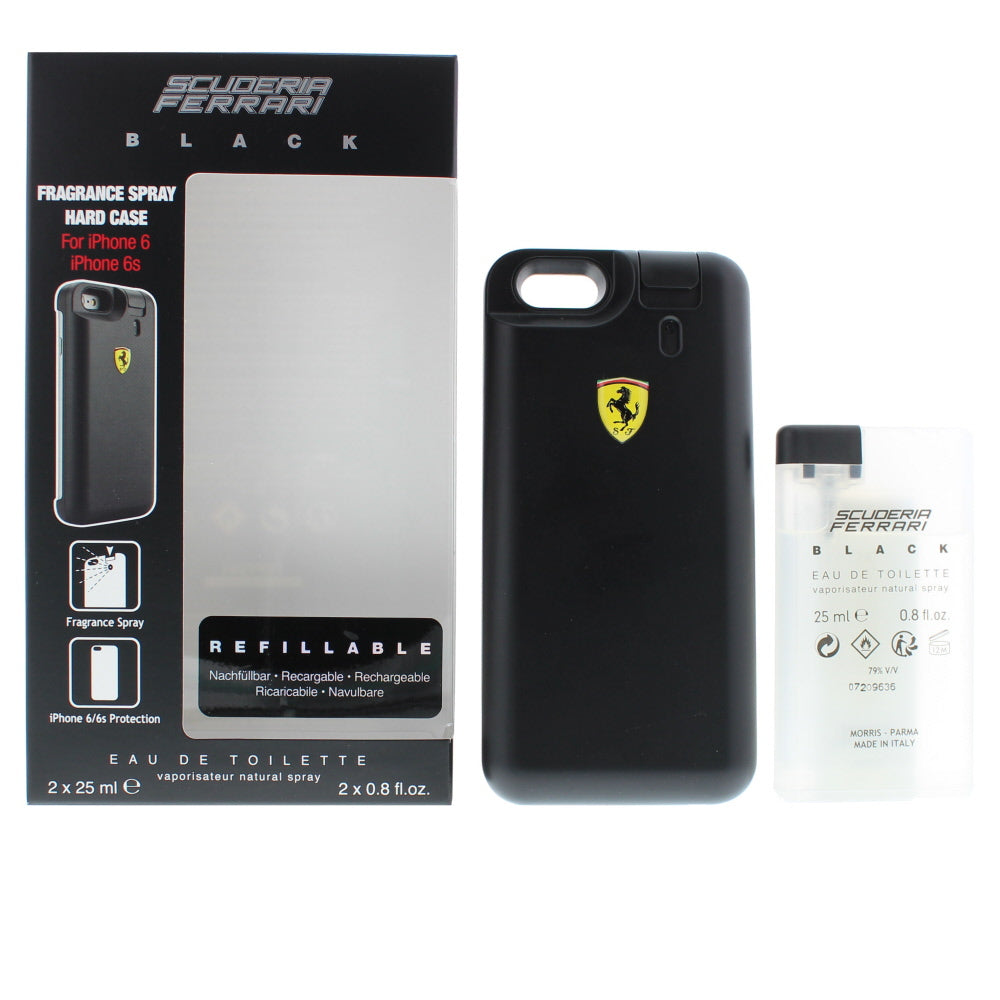 Scuderia Ferrari Black 2 X 25Ml & Iphone Case Refillable Eau de Toilette 25ml