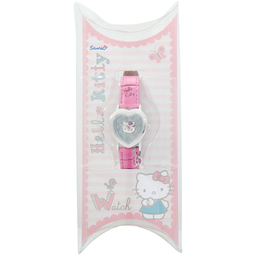 Hello Kitty Pink Strap Heart Shaped Face Watch