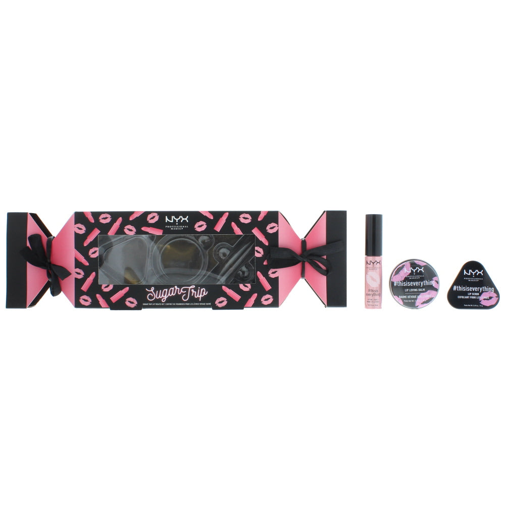 Nyx Nyx Professional Makeup Sugar Trip Lip Treats Cosmetic Set Gift Set : Lip Oil 8ml - Lip Balm 14g - Lip Balm 12g