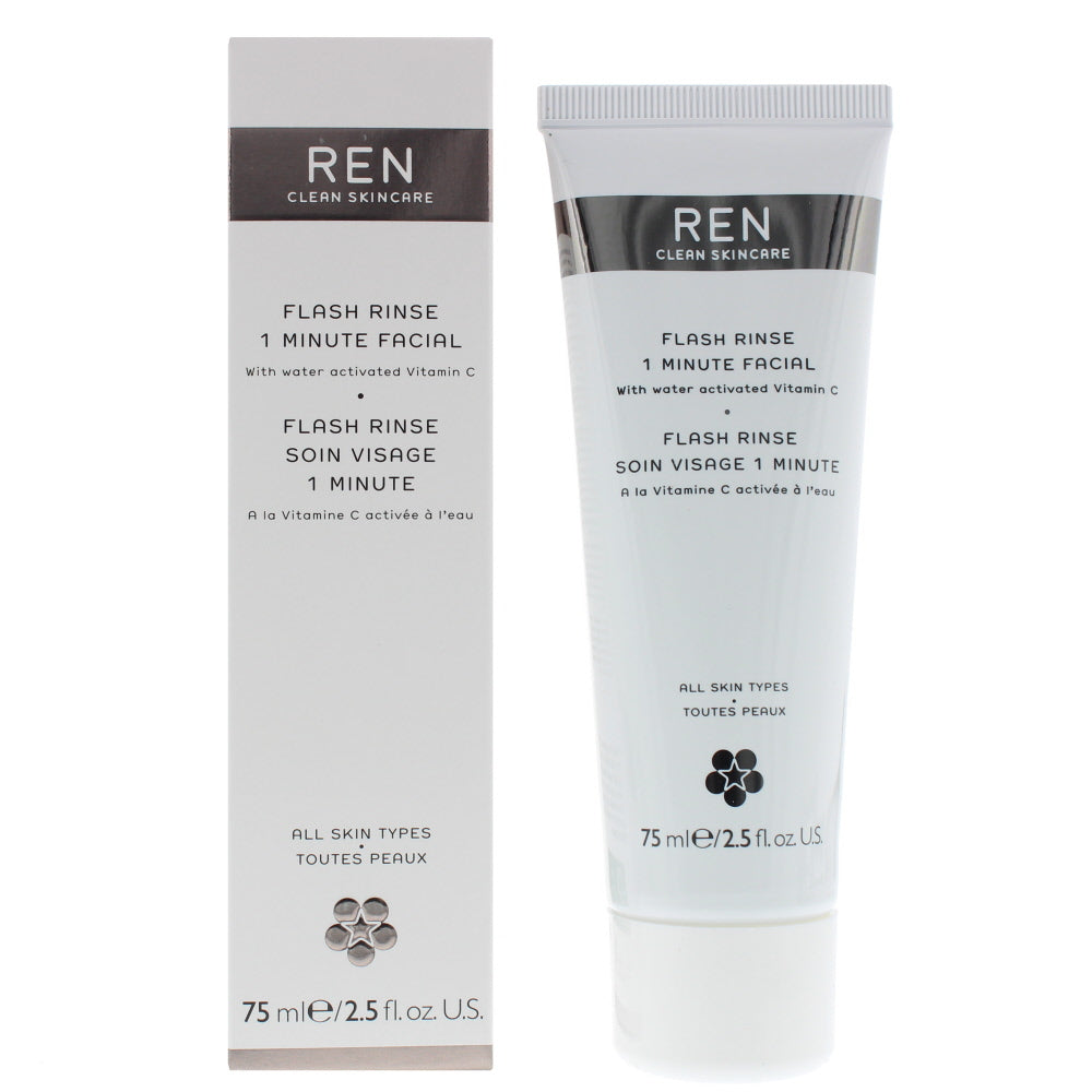 Ren Flash Rinse 1 Minute Facial All Skin Types Treatment 75ml