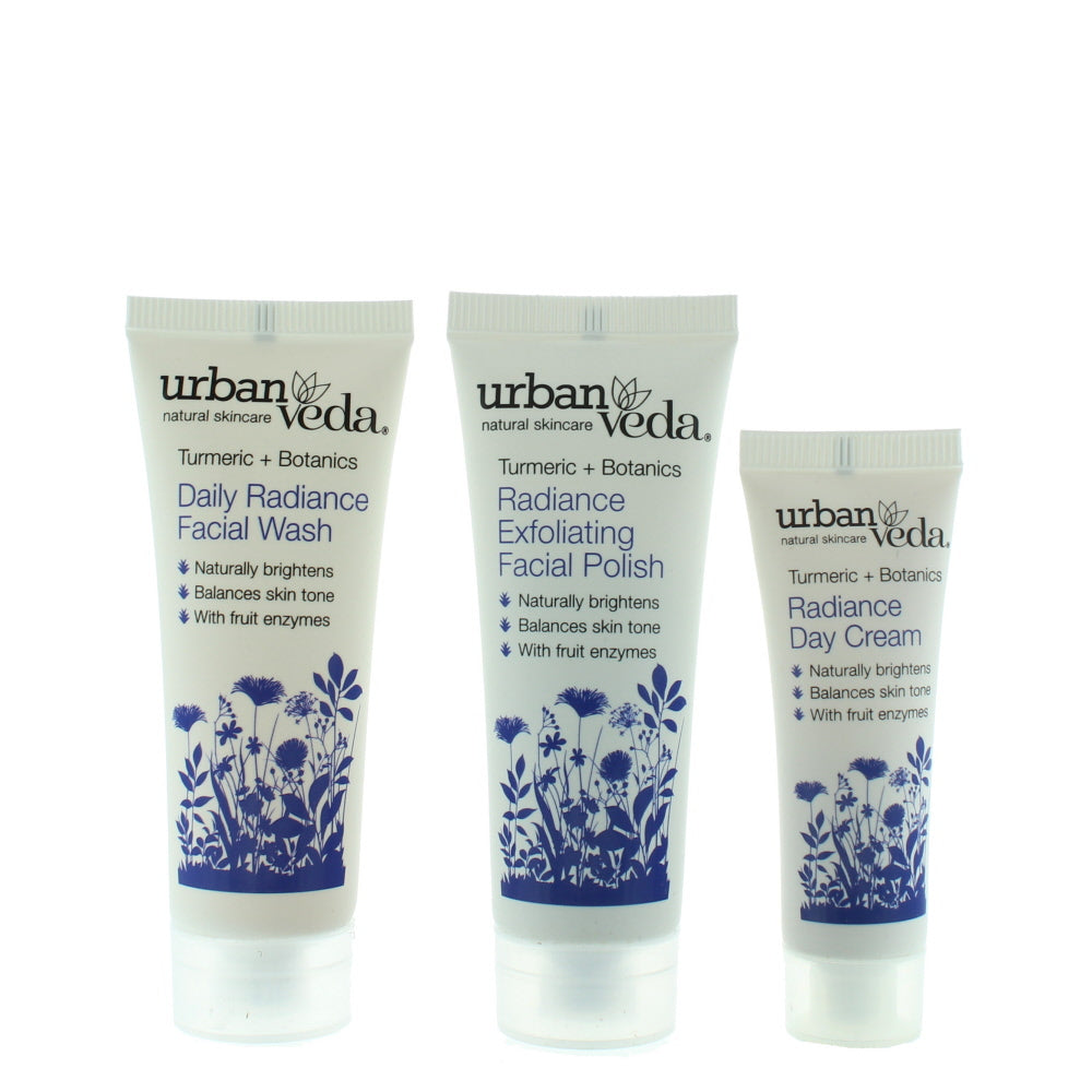 Urban Veda Radiance Face Ritual Travel Set Skincare Set 3 Pieces Gift Set
