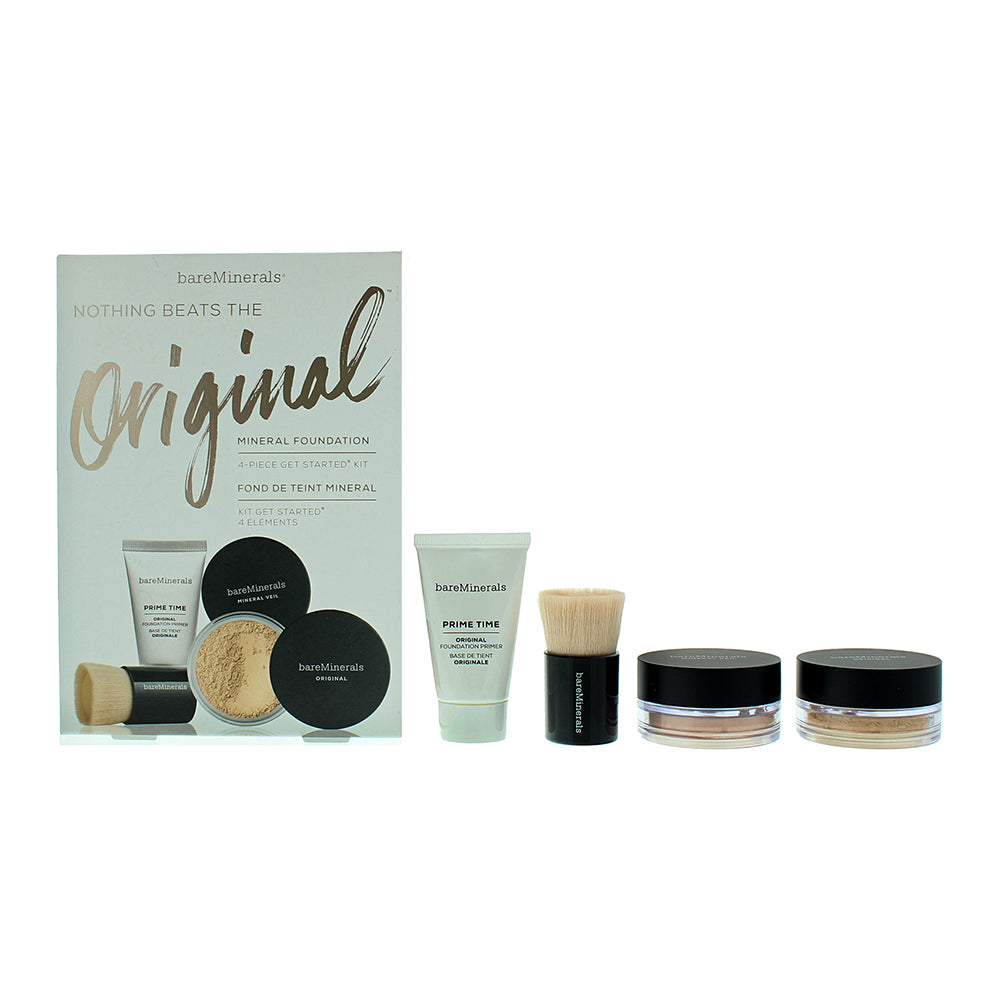 Bare Minerals Original Mineral Foundation Get Started Fairly Light Cosmetic Set Gift Set : Primer 15ml - Foundation 2g - Mineral Veil 2g - Beautiful F