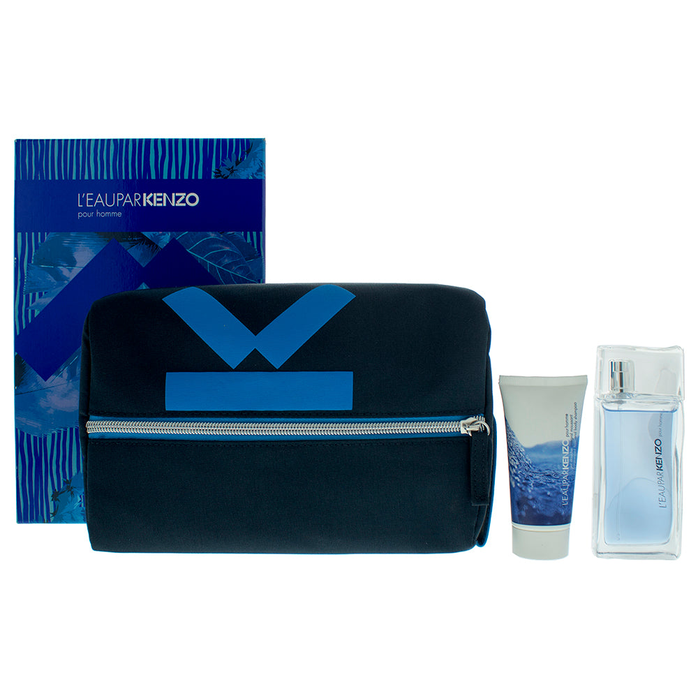 Kenzo L'eau Par Pour Homme Eau de Toilette 3 Pieces Gift Set