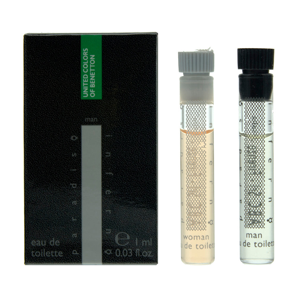 Benetton Paradiso Inferno Man & Woman Vial X 2 Eau de Toilette 1ml