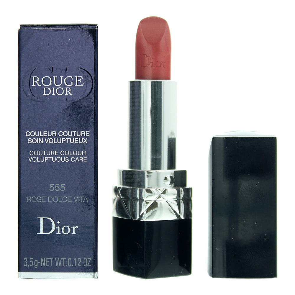 Dior Rouge Dior Couture Colour Voluptuous Care 555 Rose Dolce Vita Lipstick 3.5g