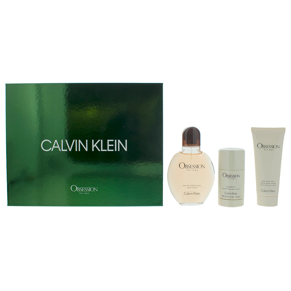 Calvin Klein Obsession For Men Eau de Toilette 3 Pieces Gift Set