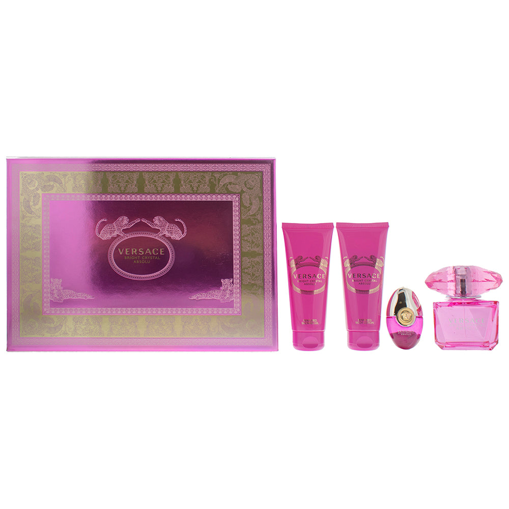 Versace Bright Crystal Absolu Eau de Parfum 4 Pieces Gift Set