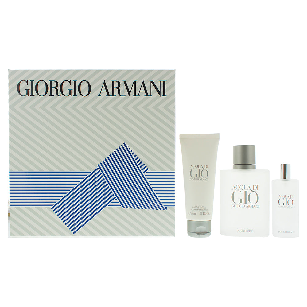 Giorgio Armani Acqua Di Gio Pour Homme Eau de Toilette 3 Pieces Gift Set