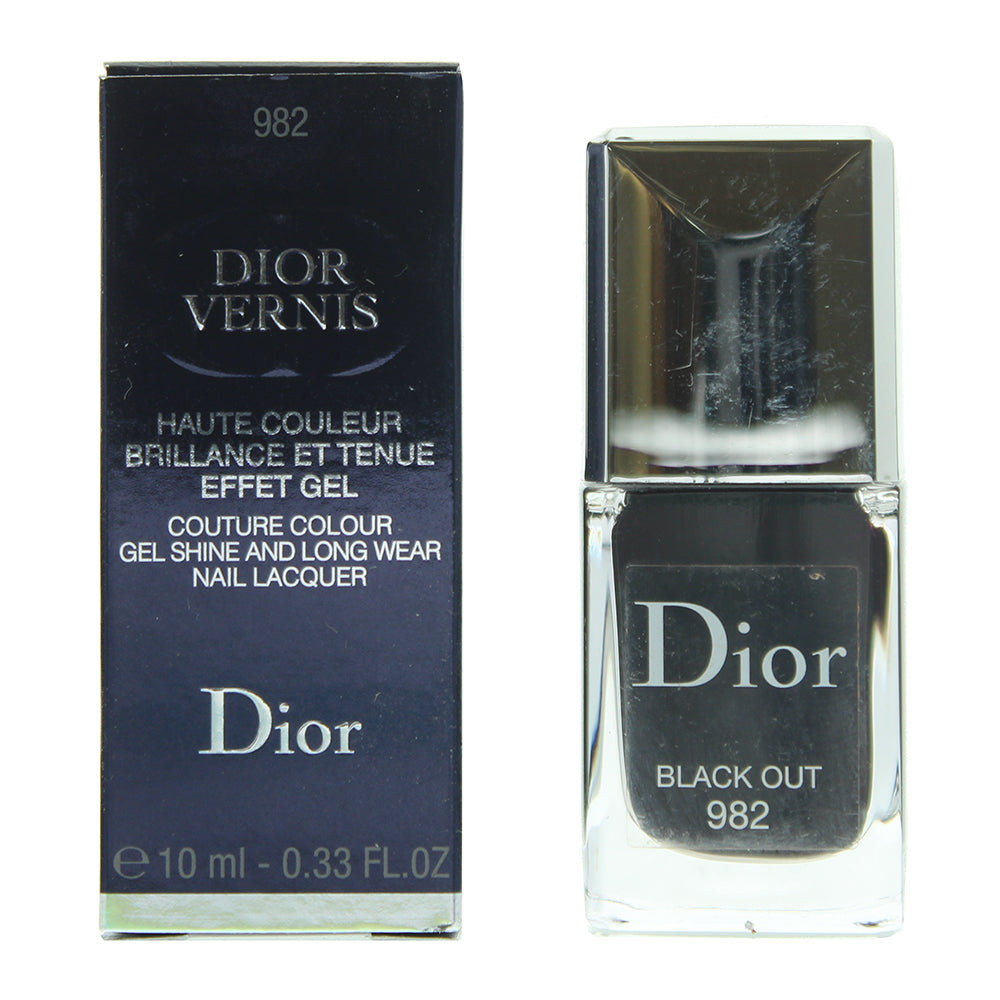 Dior Dior Vernis Couture Colour Gel Shine And Long Wear 982 Black Out Nail Polish 10ml