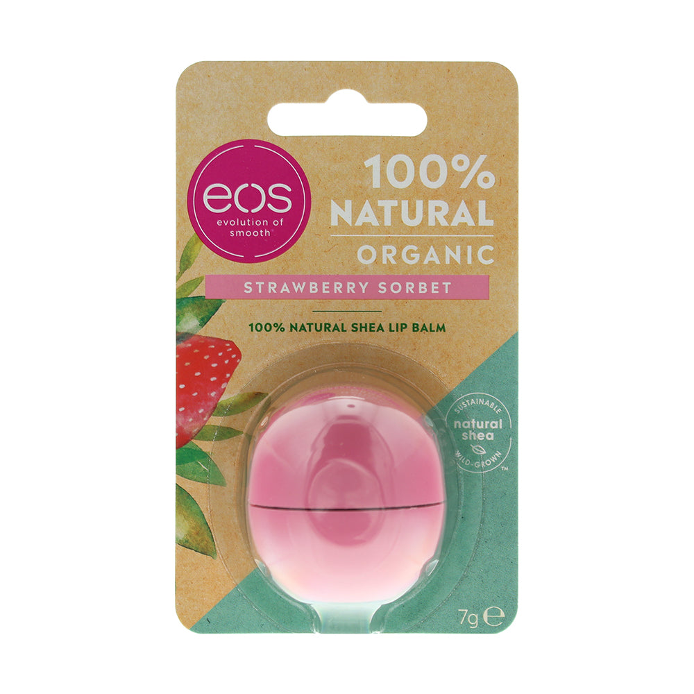Eos Eos Organic Strawberry Sorbet 100% Natural Shea Sphere Lip Balm 7g