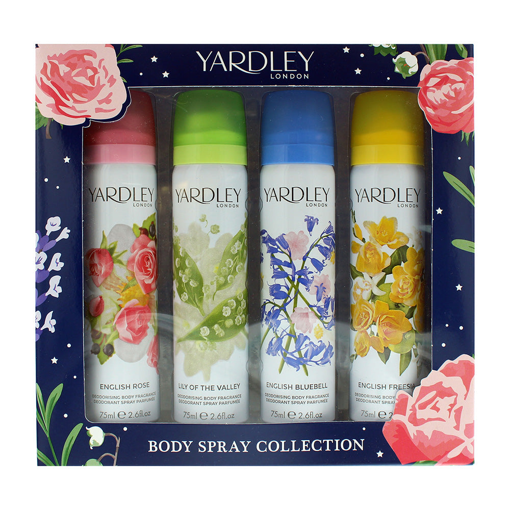 Yardley Body Spray Collection Bodycare Set 4 Pieces Gift Set