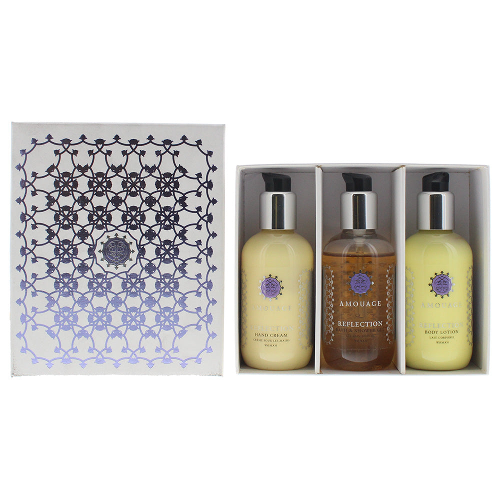 Amouage Reflection 3 Pieces Gift Set : Body Lotion 100ml - Hand Cream 100ml - Shower Gel 100ml