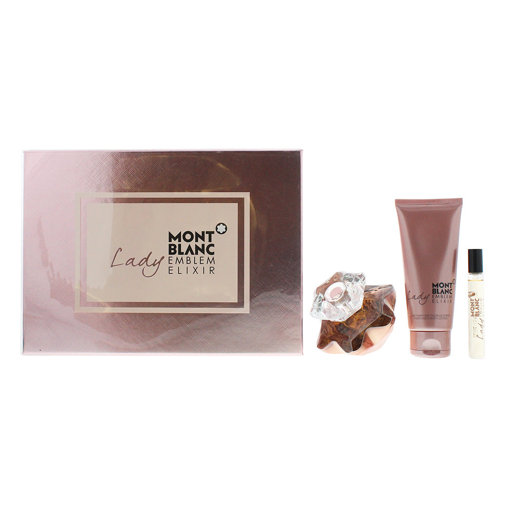 Montblanc Lady Emblem Elixir Eau de Parfum 3 Pieces Gift Set : Eau de Parfum 75m