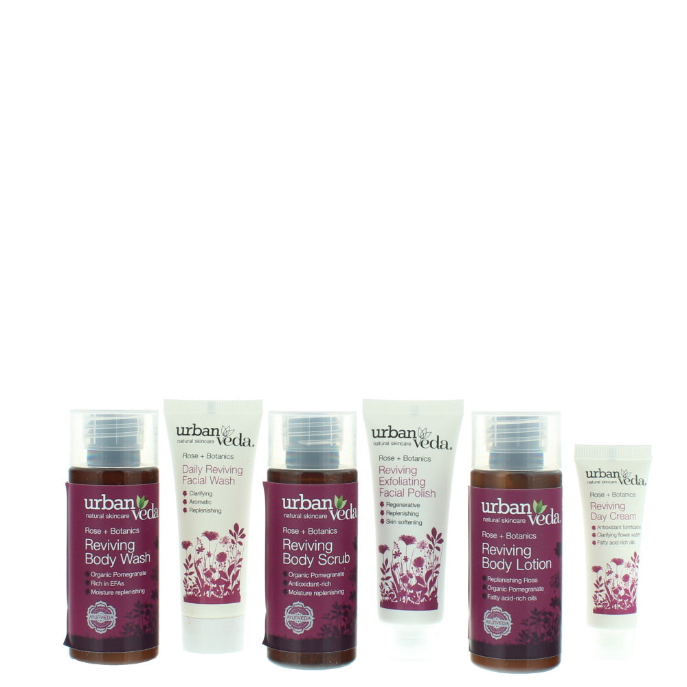 Urban Veda Reviving 6 Pieces Gift Set : Body Wash 50ml - Body Scrub 50ml - Body 